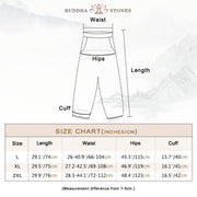 Buddha Stones Summer Plain Casual Cropped Pants Women's Double Layer Cotton Linen Harem Pants With Pockets