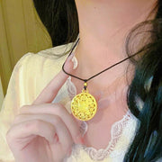 Buddha Stones Copper Eight Treasure Compass Fu Character Fortune Rope Necklace Pendant