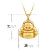 Buddha Stones Copper Laughing Buddha Pattern Happiness Necklace Pendant - image 7