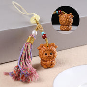 FREE Today: Healing and Calm Sandalwood 12 Chinese Zodiac Colorful Tassel Accessories Keychain - Goat - image 25