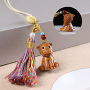 FREE Today: Healing and Calm Sandalwood 12 Chinese Zodiac Colorful Tassel Accessories Keychain - Horse - image 23