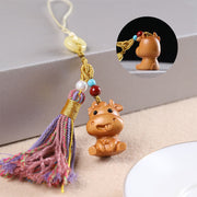 FREE Today: Healing and Calm Sandalwood 12 Chinese Zodiac Colorful Tassel Accessories Keychain - Ox - image 12