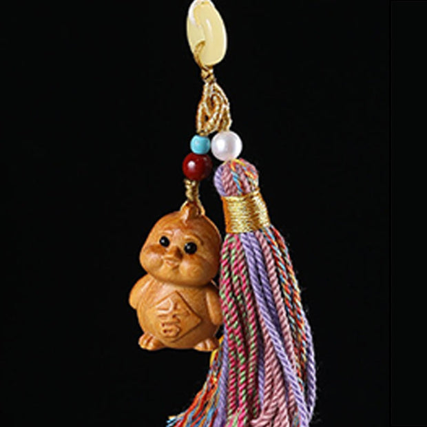 FREE Today: Healing and Calm Sandalwood 12 Chinese Zodiac Colorful Tassel Accessories Keychain - image 30