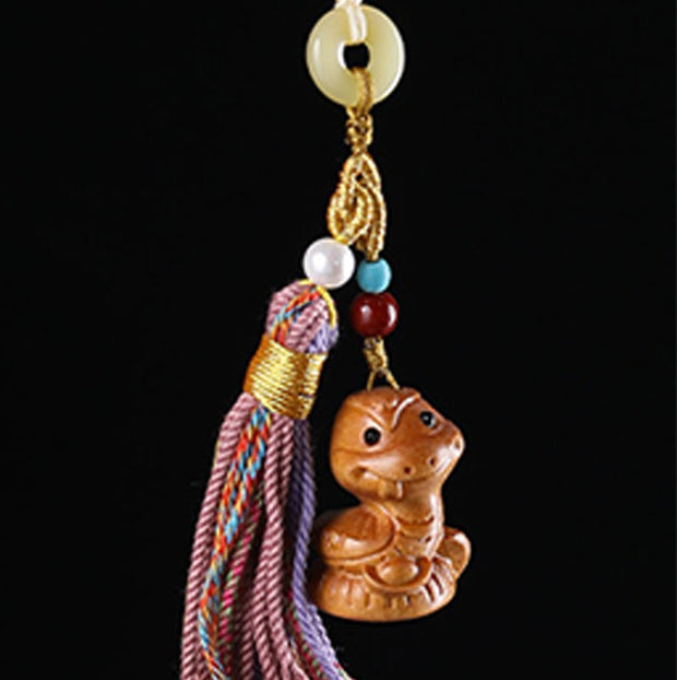 FREE Today: Healing and Calm Sandalwood 12 Chinese Zodiac Colorful Tassel Accessories Keychain - image 22