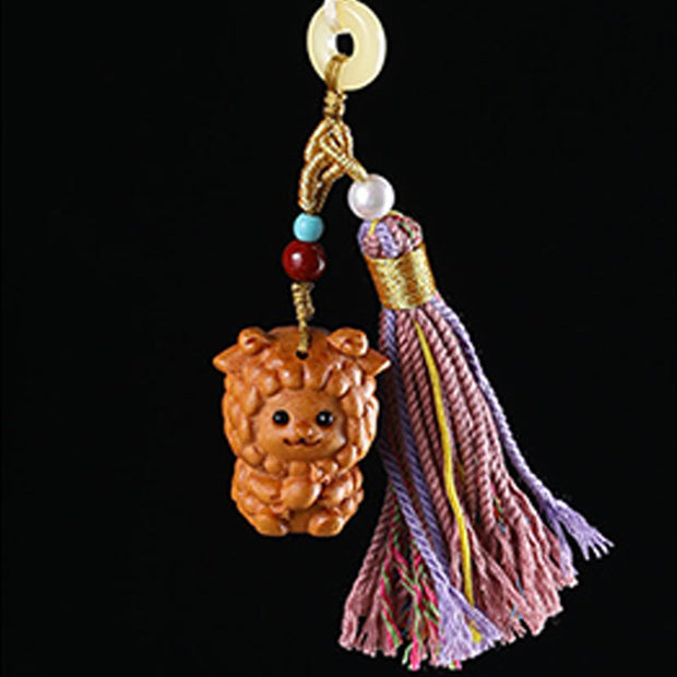 FREE Today: Healing and Calm Sandalwood 12 Chinese Zodiac Colorful Tassel Accessories Keychain - image 26
