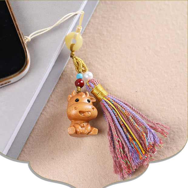 FREE Today: Healing and Calm Sandalwood 12 Chinese Zodiac Colorful Tassel Accessories Keychain - image 14