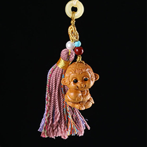 FREE Today: Healing and Calm Sandalwood 12 Chinese Zodiac Colorful Tassel Accessories Keychain - image 28