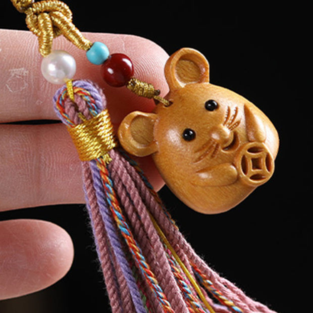 FREE Today: Healing and Calm Sandalwood 12 Chinese Zodiac Colorful Tassel Accessories Keychain - image 8