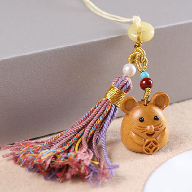 FREE Today: Healing and Calm Sandalwood 12 Chinese Zodiac Colorful Tassel Accessories Keychain - image 10