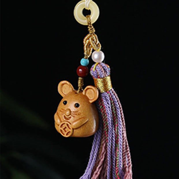 FREE Today: Healing and Calm Sandalwood 12 Chinese Zodiac Colorful Tassel Accessories Keychain - image 11