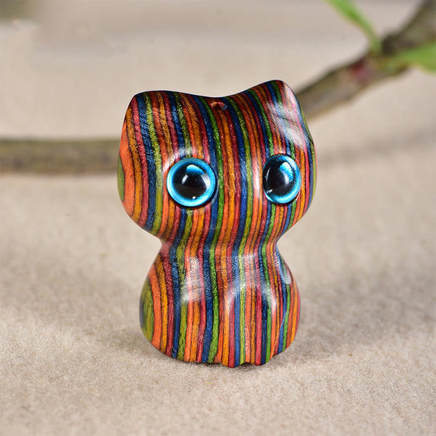 FREE Today: Positive and Calm Ebony Wood Small Leaf Red Sandalwood Cute Cat Animals Decoration - Rainbow Eucalyptus (33*24*21mm) - image 14