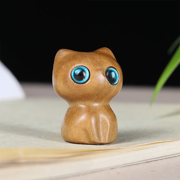 FREE Today: Positive and Calm Ebony Wood Small Leaf Red Sandalwood Cute Cat Animals Decoration - Green Sandalwood (33*24*21mm) - image 5