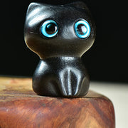 FREE Today: Positive and Calm Ebony Wood Small Leaf Red Sandalwood Cute Cat Animals Decoration - image 1