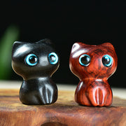 FREE Today: Positive and Calm Ebony Wood Small Leaf Red Sandalwood Cute Cat Animals Decoration - image 11