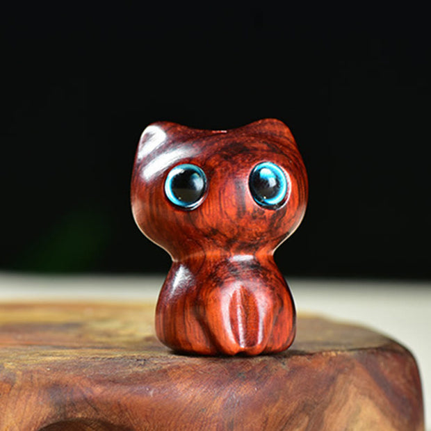 FREE Today: Positive and Calm Ebony Wood Small Leaf Red Sandalwood Cute Cat Animals Decoration - image 9