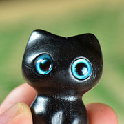 FREE Today: Positive and Calm Ebony Wood Small Leaf Red Sandalwood Cute Cat Animals Decoration - image 2