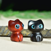 FREE Today: Positive and Calm Ebony Wood Small Leaf Red Sandalwood Cute Cat Animals Decoration - image 16