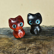 FREE Today: Positive and Calm Ebony Wood Small Leaf Red Sandalwood Cute Cat Animals Decoration - image 18