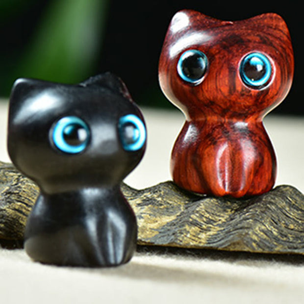 FREE Today: Positive and Calm Ebony Wood Small Leaf Red Sandalwood Cute Cat Animals Decoration - image 20