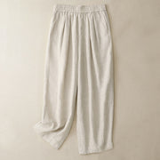 Buddha Stones Summer Plain Women's Cotton Linen Harem Pants With Pockets - Beige - US8-10，UK/AU12-14，EU40-42 (2XL) - image 11