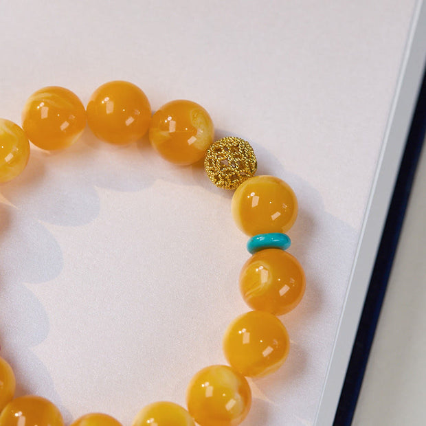 Buddha Stones Amber Gourd Multilayer Confidence Bracelet - image 5