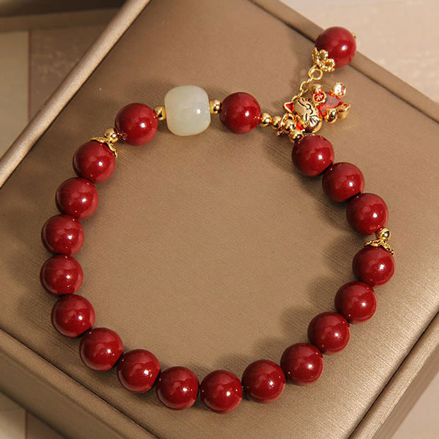 FREE Today: Blessing and Calm Natural Lucky Cat Pendant Cinnabar Bracelet - image 10