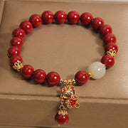 FREE Today: Blessing and Calm Natural Lucky Cat Pendant Cinnabar Bracelet - image 4