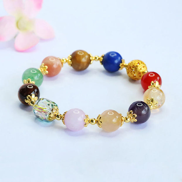 Buddha Stones Natural Dunhuang Colorful Beads Amethyst Lazurite Balance Bracelet - Amethyst(Wrist Circumference: 14-16cm) - image 1