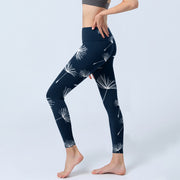 Buddha Stones White Dandelions Print Gym Leggings Women's Yoga Pants - image 3