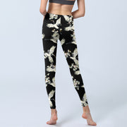 Buddha Stones White Cranes Blossoms Print Gym Leggings Women's Yoga Pants - image 7