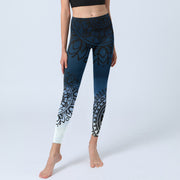 Buddha Stones Circular Mandala Flower Print Gym Leggings Women's Yoga Pants - image 6