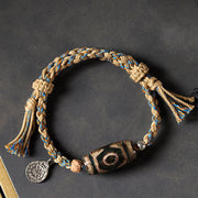FREE Today: Wealth and Protection Handmade Tibetan Dzi Bead Braided String Bracelet - image 3