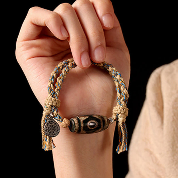 FREE Today: Wealth and Protection Handmade Tibetan Dzi Bead Braided String Bracelet - image 7