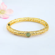Buddha Stones Cloud Pattern Jade Copper Luck Bracelet Bangle 2.36 IN (60 MM) - image 8