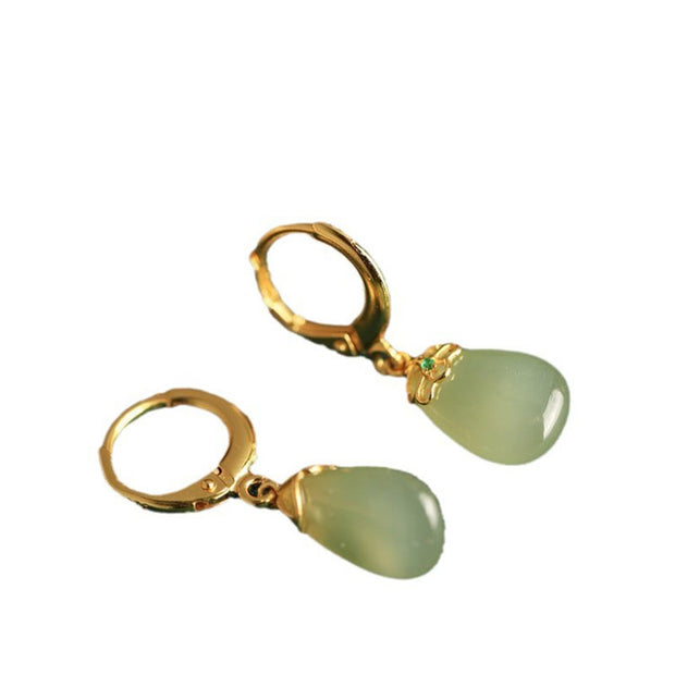 FREE Today: Strength Courage Green Chalcedony Water Drop Copper Posts Earrings - image 15