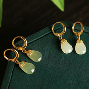 FREE Today: Strength Courage Green Chalcedony Water Drop Copper Posts Earrings - image 27