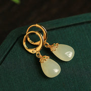 FREE Today: Strength Courage Green Chalcedony Water Drop Copper Posts Earrings - image 13