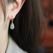 FREE Today: Strength Courage Green Chalcedony Water Drop Copper Posts Earrings - image 18