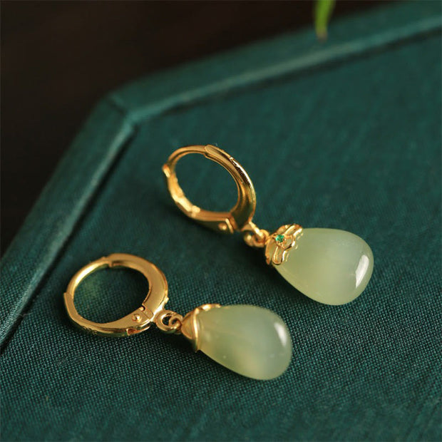 FREE Today: Strength Courage Green Chalcedony Water Drop Copper Posts Earrings - image 14