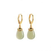 FREE Today: Strength Courage Green Chalcedony Water Drop Copper Posts Earrings - image 16