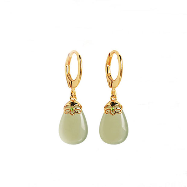 FREE Today: Strength Courage Green Chalcedony Water Drop Copper Posts Earrings - image 16