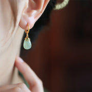 FREE Today: Strength Courage Green Chalcedony Water Drop Copper Posts Earrings - image 19