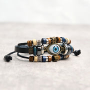 Buddha Stones Tibetan Evil Eye Leather Adjustable Protection Bracelet - image 2