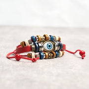 Buddha Stones Tibetan Evil Eye Leather Adjustable Protection Bracelet - image 10