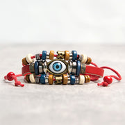 Buddha Stones Tibetan Evil Eye Leather Adjustable Protection Bracelet - STRING - Red - image 9