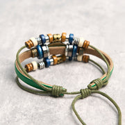Buddha Stones Tibetan Evil Eye Leather Adjustable Protection Bracelet - image 18