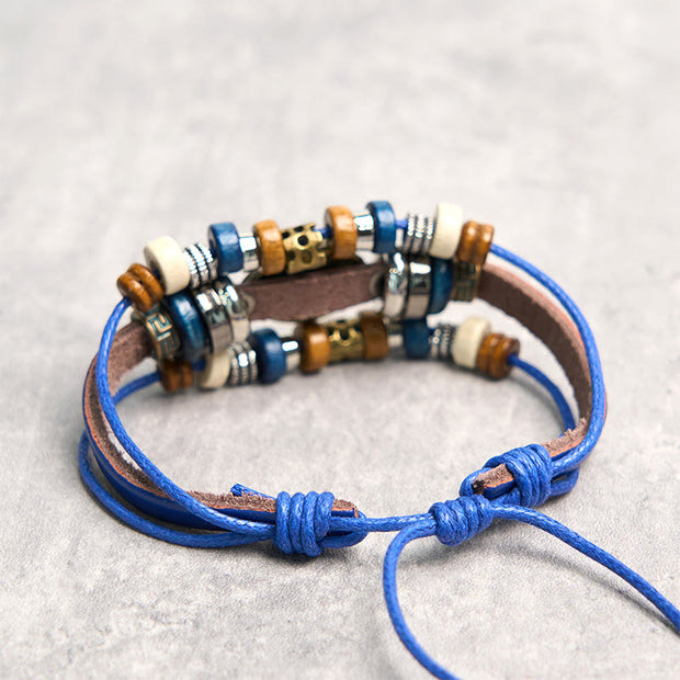 Buddha Stones Tibetan Evil Eye Leather Adjustable Protection Bracelet - image 23