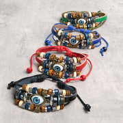 Buddha Stones Tibetan Evil Eye Leather Adjustable Protection Bracelet - image 28