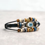 Buddha Stones Tibetan Evil Eye Leather Adjustable Protection Bracelet - image 31