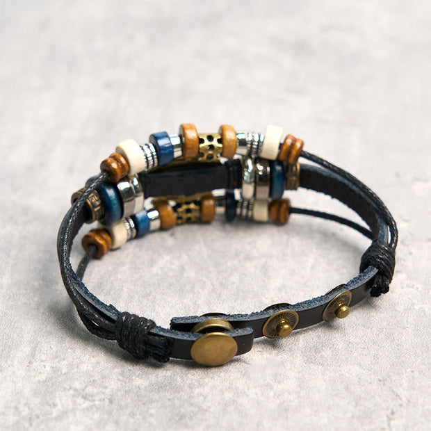 FREE Today: Protection and Blessing Evil Eye Leather Adjustable Bracelet